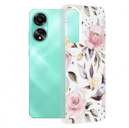 Husa Oppo A78 4G Marble Series, Techsuit - Chloe White