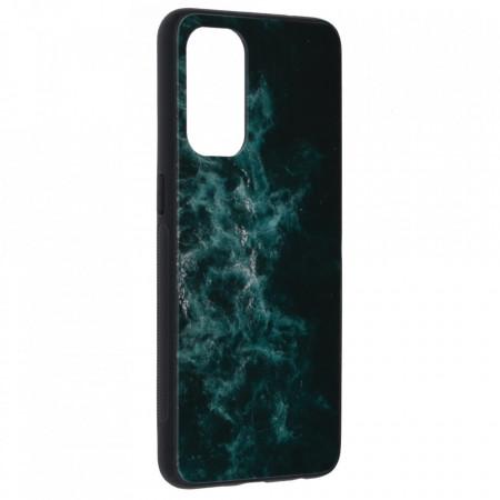 Husa OPPO Reno 5 5G cu sticla securizata, Techsuit Glaze - Blue Nebula