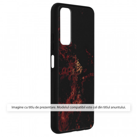 Husa Oppo Reno8 cu sticla securizata, Techsuit Glaze - Red Nebula
