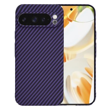 Husa pentru Google Pixel 9 Pro XL, Finisaj Premium cu Textura de Carbon, Design Elegant, SKDR CarbonFlex - Mov