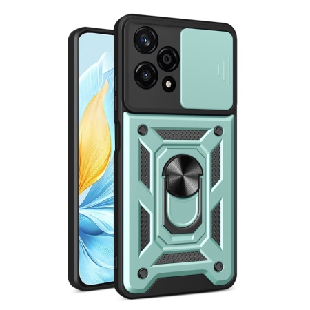 Husa pentru Honor 200 Lite, SKYDDAR INNOVATION, CamShield, Inel magnetic, set cu sticker, Verde