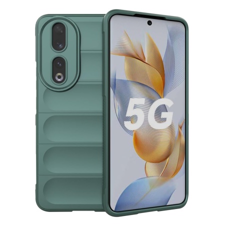 Husa pentru Honor 90, SKYDDAR INNOVATION, Magic Shield, din Silicon Mat, set cu sticker, Verde
