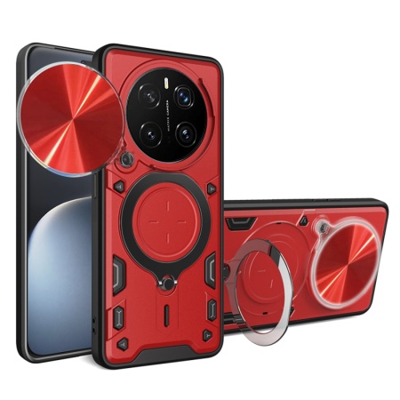 Husa pentru Honor Magic7 Pro, SKYDDAR INNOVATION, CamGuard Pro, Inel Magnetic, Protectie Camera, set cu sticker, Rosu