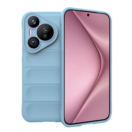 Husa pentru Huawei Pura 70, SKYDDAR INNOVATION, Magic Shield, din Silicon Mat, set cu sticker, Bleu