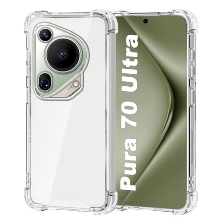Husa pentru Huawei Pura 70 Ultra , SKYDDAR INNOVATION, Shockproof Clear din Silicon Slim, Transparenta, set cu sticker