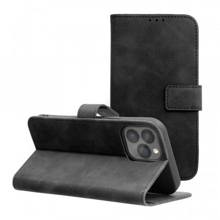Husa pentru iPhone 13 Pro Max tip carte magnetic, Skyddar Tender - Negru