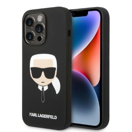 Husa pentru iPhone 14 Pro, Silicone MagSafe, Karl Lagerfeld - Negru