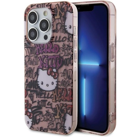 Husa pentru iPhone 15 Pro, Hardcase IML, Hello Kitty - Roz