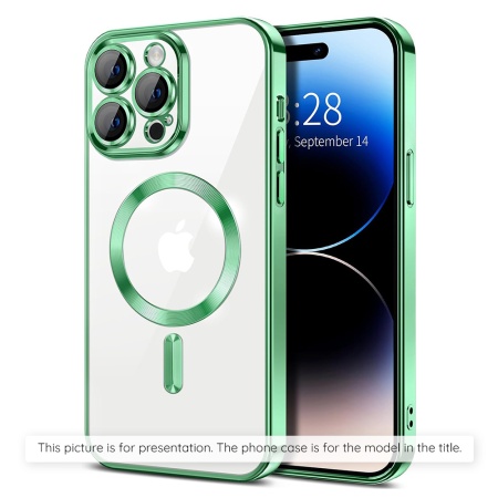 Husa pentru iPhone 17, SKYDDAR INNOVATION, Luxury Shield Magsafe, Protectie Antisoc, set cu sticker, Verde deschis
