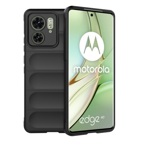 Husa pentru Motorola Edge 40 / Edge (2023), SKYDDAR INNOVATION, Magic Shield, din Silicon Mat, set cu sticker, Negru