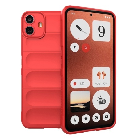 Husa pentru Nothing CMF Phone 1, SKYDDAR INNOVATION, Magic Shield, din Silicon Mat, set cu sticker, Rosu
