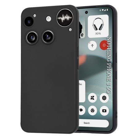 Husa pentru Nothing Phone (3), SKYDDAR INNOVATION, din Silicon Catifelat, SoftElegance, set cu sticker, Negru