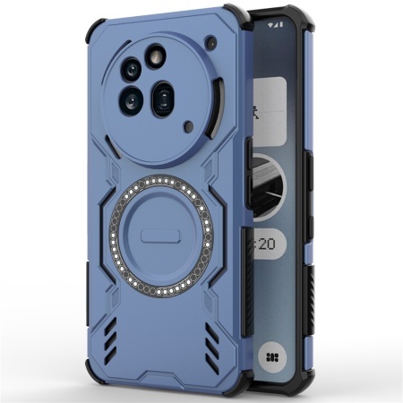 Husa pentru Nothing Phone (3a) Pro, SKYDDAR INOVATION, ArmorMag, Magsafe, set cu sticker, Albastru