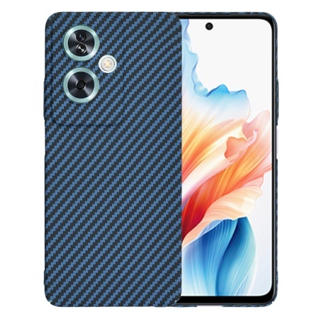 Husa pentru Oppo A79 5G / OnePlus Nord N30 SE, SKYDDAR INNOVATION, textura carbon, Carbonite FiberShell, set cu sticker, Cyan,