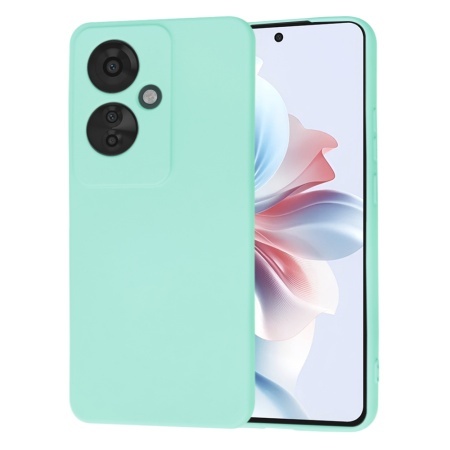Husa pentru Oppo Reno11 F, SKYDDAR INNOVATION, din Silicon Catifelat, SoftElegance, set cu sticker, Turcoaz