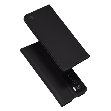 Husa pentru Oppo Reno12, SKYDDAR INNOVATION, Magskin Book, tip Carte cu Portofel Interior, set cu sticker, Negru