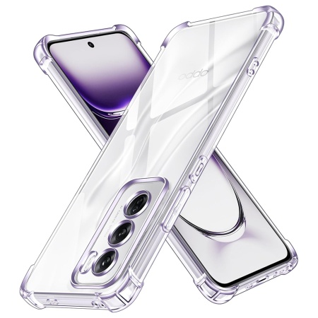 Husa pentru Oppo Reno12 , SKYDDAR INNOVATION, Shockproof Clear din Silicon Slim, Transparenta, set cu sticker