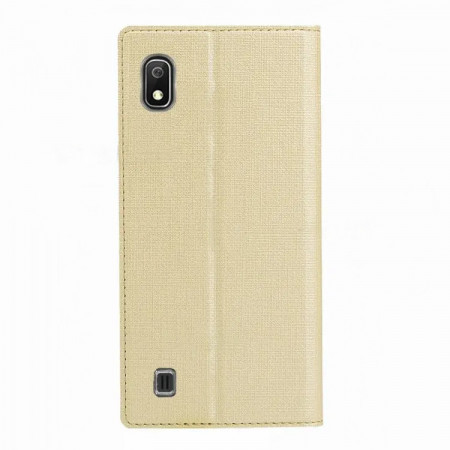 Husa pentru Samsung Galaxy A10 tip carte, Skyddar Smart Magnet - Auriu