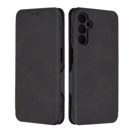 Husa pentru Samsung Galaxy A24, SKYDDAR INNOVATION, Safe Wallet tip carte din Piele Ecologica, Suport Carduri, Inchidere Magnetica, Negru, set cu sticker
