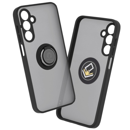Husa pentru Samsung Galaxy A25 5G, SKYDDAR INNOVATION, Glinth+ cu Inel Rotativ 360°, Compatibilitate Magnetica, Negru, set cu sticker