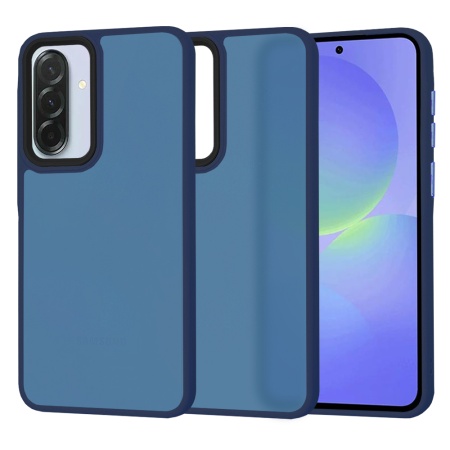 Husa pentru Samsung Galaxy A36 5G, SKYDDAR INNOVATION, HaloFrost, AntiSoc, Bleumarin, set cu sticker