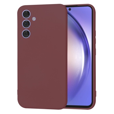 Husa pentru Samsung Galaxy A54, SKYDDAR INNOVATION, din Silicon Catifelat, SoftElegance, set cu sticker, Bordo