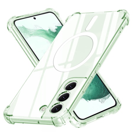 Husa pentru Samsung Galaxy S22 Plus 5G, SKYDDAR INNOVATION, Shockproof MagSafe, Transparenta, set cu sticker
