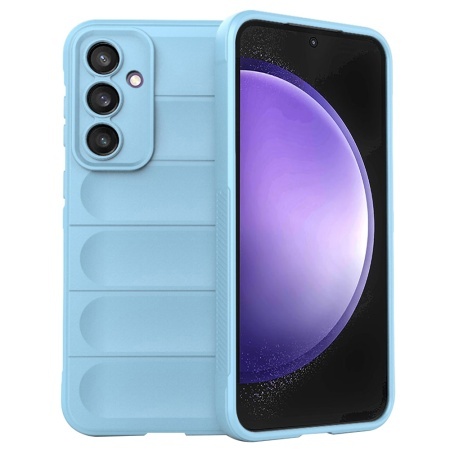 Husa pentru Samsung Galaxy S23 FE, SKYDDAR INNOVATION, Magic Shield, din Silicon Mat, set cu sticker, Bleu