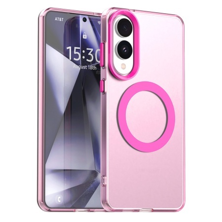 Husa pentru Samsung Galaxy S25 Edge, SKYDDAR INOVATION, CandyCase, Magsafe, set cu sticker, Roz
