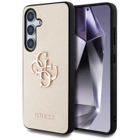 Husa pentru Samsung Galaxy S25, Guess, Hardcase Grained Big and Classic, Bej
