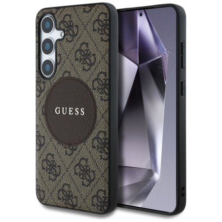 Husa pentru Samsung Galaxy S25 Plus, Circle Classic Logo MagSafe, Guess, Maro