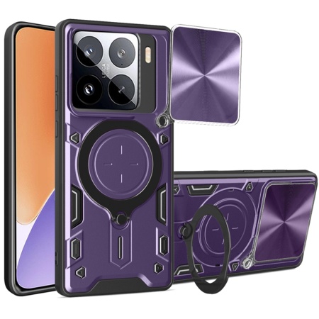 Husa pentru Xiaomi 15, SKYDDAR INNOVATION, CamGuard Pro, Inel Magnetic, Protectie Camera, set cu sticker, Mov