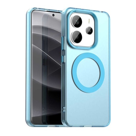 Husa pentru Xiaomi Redmi Note 14 4G (Standard), SKYDDAR INOVATION, CandyCase, Magsafe, set cu sticker, Albastru