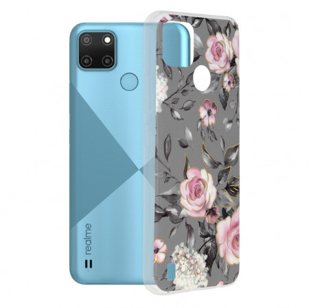 Husa Realme C21Y / C25Y Marble Series, Techsuit - Bloom of Ruth Gray