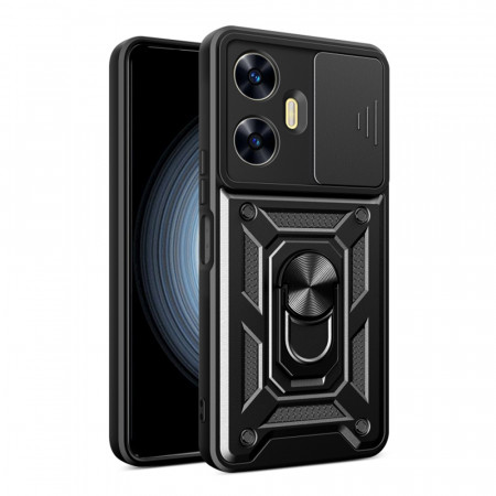 Husa Realme C55 cu inel magnetic, Techsuit CamShield - Negru