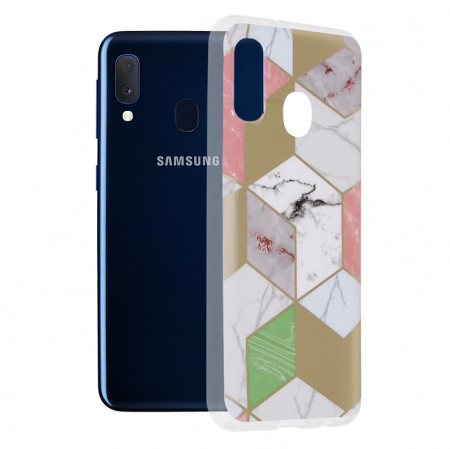 Husa Samsung Galaxy A20e Marble Series, Techsuit - Purple Hex