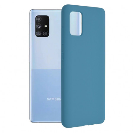 Husa Samsung Galaxy A71 din silicon moale, Techsuit Soft Edge - Denim Blue