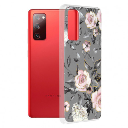 Husa Samsung Galaxy S21 FE Marble Series, Techsuit - Bloom of Ruth Gray