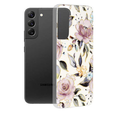 Husa Samsung Galaxy S22 Plus Marble Series, Techsuit - Chloe White