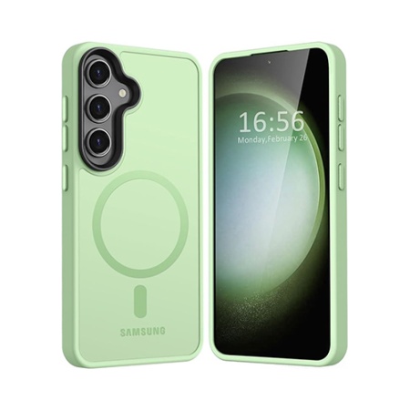 Husa Samsung Galaxy S23 Magsafe, ce absoarbe intens socurile, Skyddar Frosted - Verde deschis