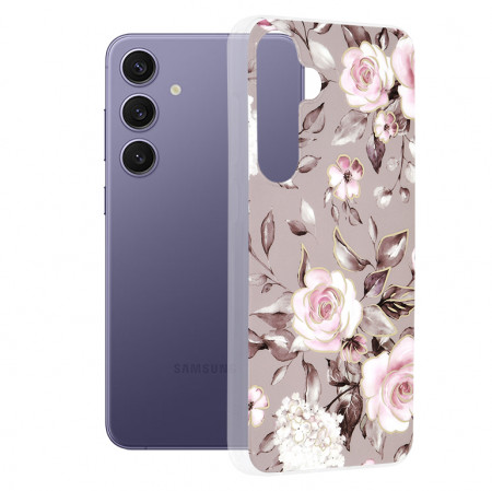 Husa Samsung Galaxy S24 Plus din silicon, Techsuit Marble - Gri
