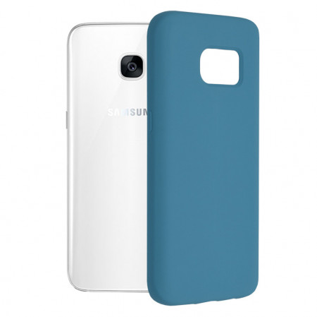 Husa Samsung Galaxy S7 Edge din silicon moale, Techsuit Soft Edge - Denim Blue