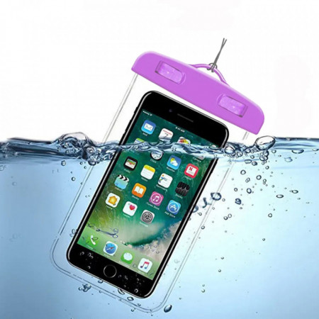 Husa Universala pentru Telefon 6.5", Waterproof Case Techsuit - Mov
