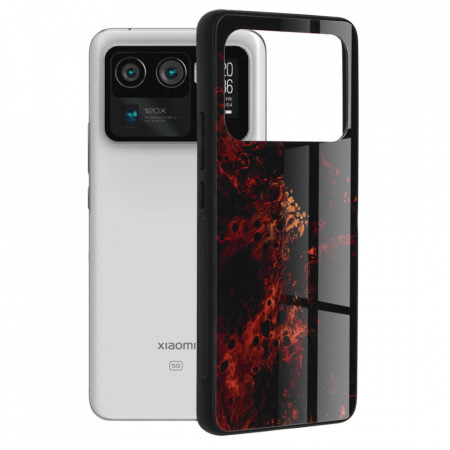 Husa Xiaomi Mi 11 Ultra cu sticla securizata, Techsuit Glaze - Red Nebula