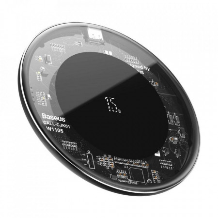 Incarcator Wireless birou 2in1 telefon / casti, 24W, Baseus (WXJK-BA02) -Transparent