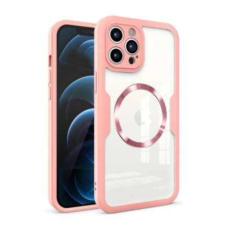 [Pachet 360°] Husa + Folie iPhone 12 Pro Max MagSafe, SKDR ColorShield 360° - Roz
