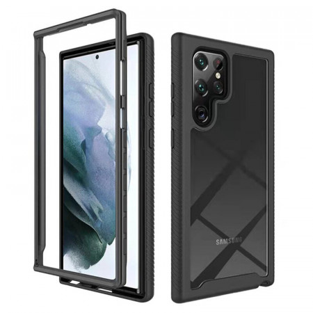 [Pachet 360°] Husa + Folie Samsung Galaxy S22 Ultra, Techsuit Defense - Negru