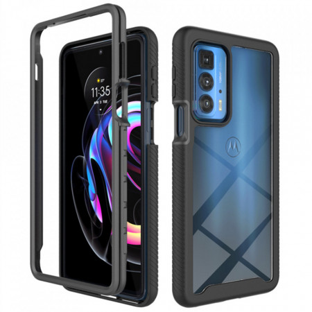 [Pachet 360°] Husa + Folie Motorola Moto Edge 20 Pro, Techsuit Defense - Negru