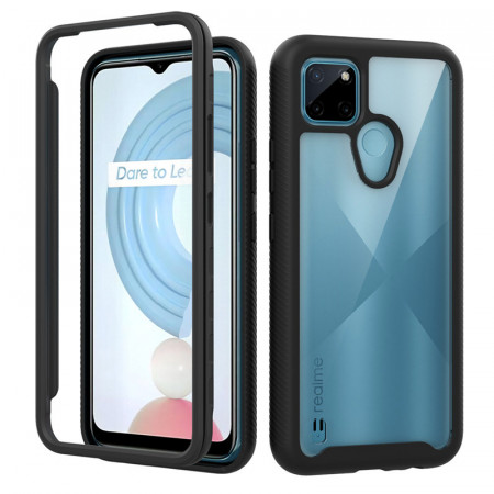 [Pachet 360°] Husa + Folie Realme C21Y, Techsuit Defense - Negru