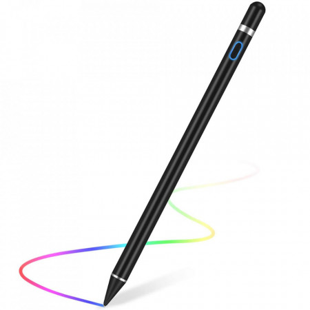 Stylus Pen Activ pentru Android, iOS, Microsoft, cablu Type-C, Techsuit JA05 - Negru